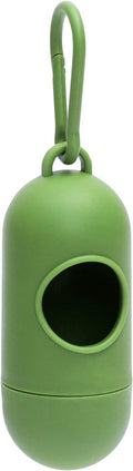 Dog Poop Bag Dispenser With Bags - Durable and Guaranteed Leakproof, Unscented, 1 Holder and 15 Bags, Green