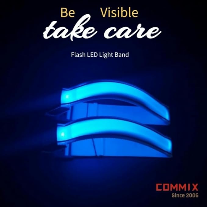 2-Pack Flash LED Pet Safety Collar Light Band - Blue