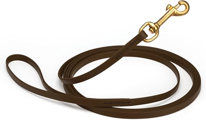 Viper K9 Biothane Working Dog Leash Waterproof Lead for Tracking Training Schutzhund Dog Sport & Search - Odor-Proof Long Line with Solid Brass Snap for Puppy Medium Large 3/8" x 20ft Chocolate Brown