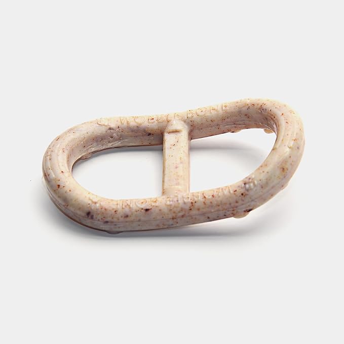 Bacon Oval - Delicious & Fun Bacon Dog Chew Toy - Tough Long Lasting Dog Bones Made in USA- Small/Medium Sized Dogs Up to 30 LBS, 3” X 5”