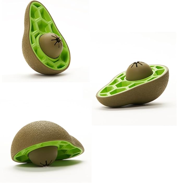 Friends Forever Bully Stick Holder for Dogs, Dog Chew Toys with Slow Feeder Design, Tough Dog Toys with Treat Holder and Made by Natural Rubber, Avocado (Pack of 2)