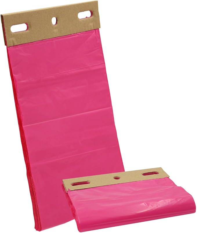 Zero Waste USA - The MITTN Bag® - MittN Dog Waste Header Bags with 7" gusset bottom creates a 'mitt' for easy pick-up - Fits all header dispensers - Pink 20 headers = 2,000 Bags