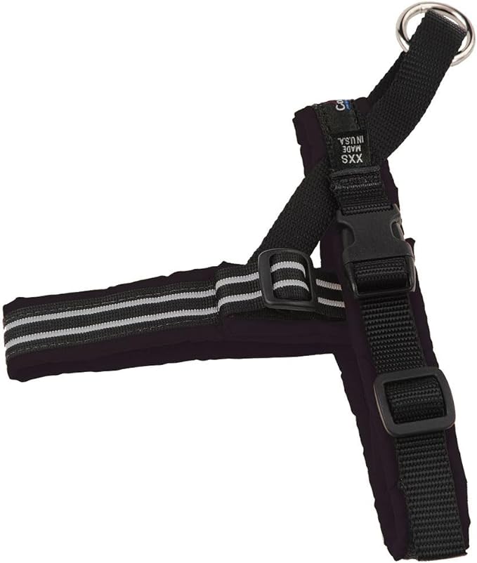 ComfortFlex Sport Dog Harness – No-Choke, Fully Padded, Non-Chafing Harness with Control Handle – Reflective, Lightweight, Adjustable for Active Dogs - XSmall, Raven Black