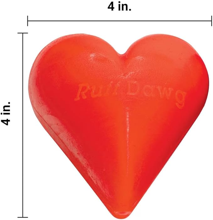 Ruff Dawg Dawg-Hart XL – Heart Shaped Rubber Toy – Floating & Bouncing Fetch Toy for Aggressive Chewers – Interactive & Fun – Neon Colors for Outdoor Play