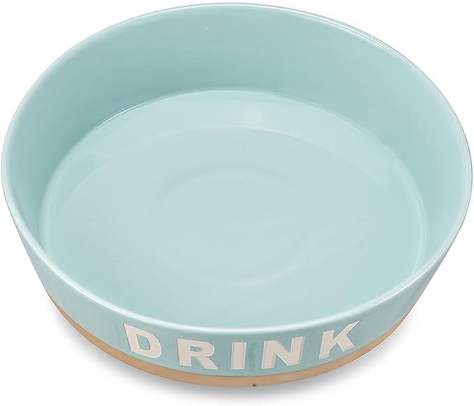 10" Non-Slip Ceramic Dog Bowl, 71 Oz Heavy-Duty Dog Food/Water Dish, Pet Feeding Bowl for Medium-Sized Dogs and Large Breeds, Porcelain Pet Feeder Bowl, Microwave and Dishwasher Safe, Lake Blue