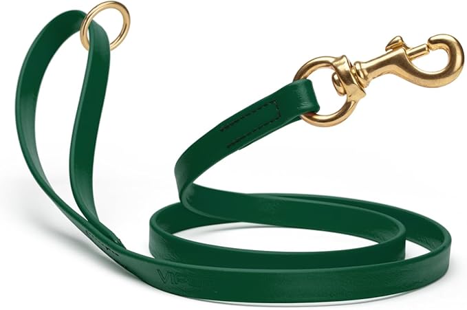 Viper Biothane K9 Working Dog Leash Waterproof Lead for Tracking Training Schutzhund Odor-Proof Long Line with Solid Brass Snap for Puppy Medium and Large Dogs 6ft, Hunter Green