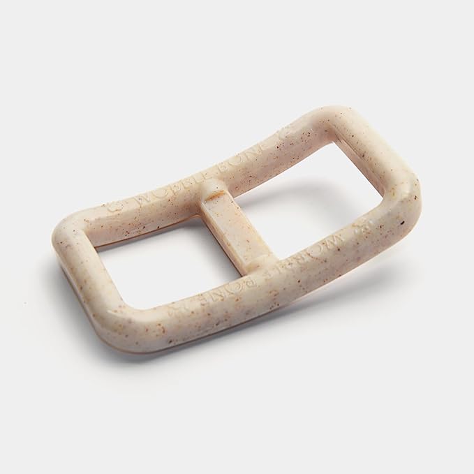 Bacon Buckle - Delicious & Fun Bacon Dog Chew Toy - Tough Long Lasting Dog Bones Made in USA- Small/Medium Sized Dogs Up to 30 LBS, 3” X 5”