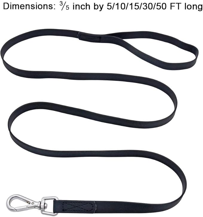 Waterproof Dog Training Leash 50FT 30FT 15FT 10FT 5FT Heavy Duty Recall Long Lead for Large Medium Small Dogs (50FT, Black)