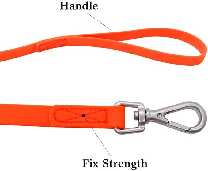 Waterproof Dog Training Leash 50FT 30FT 15FT 10FT 5FT Heavy Duty Recall Long Lead for Large Medium Small Dogs (50FT, Orange)