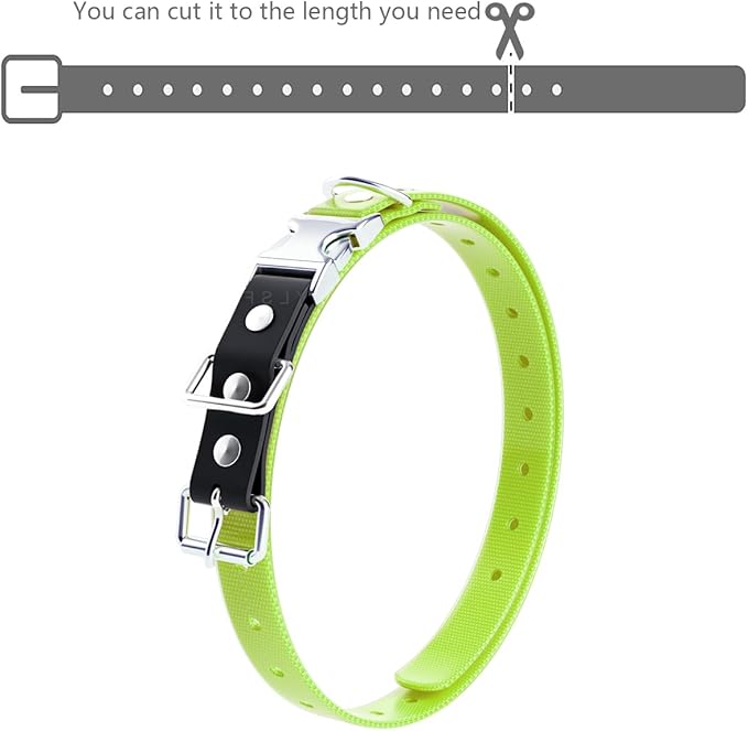 Quick Snap Bungee Dog Collar Strap with D Ring for Most of Electronic Training Shock Collar Receivers-Adjustable Durable Waterproof Odorless 3/4 Inch TPU Collar Replacement for Barking Fence