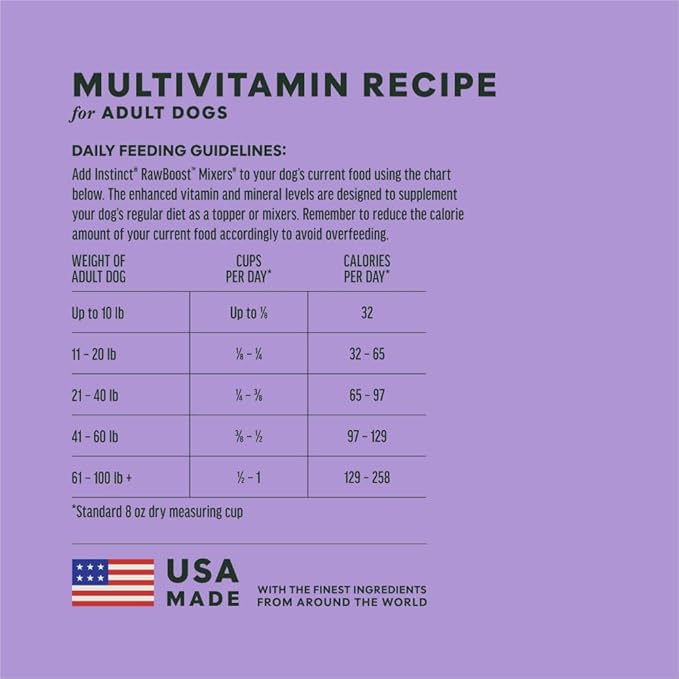 Instinct Raw Boost Mixers Multivitamin for Adult Dogs Freeze-Dried Food Topper, 12.5 oz. Bag