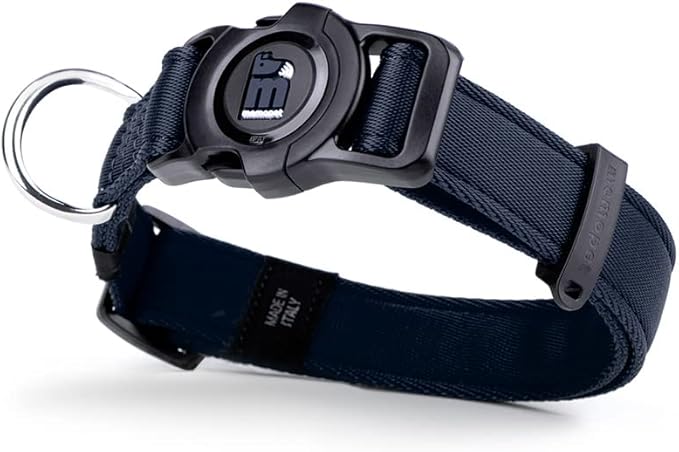 MyFamily Adjustable Polyester Dog Collar Made in Italy, Your Dog's Master Data Always with You, Comfortable and Durable, Handmade, Memopet Collection