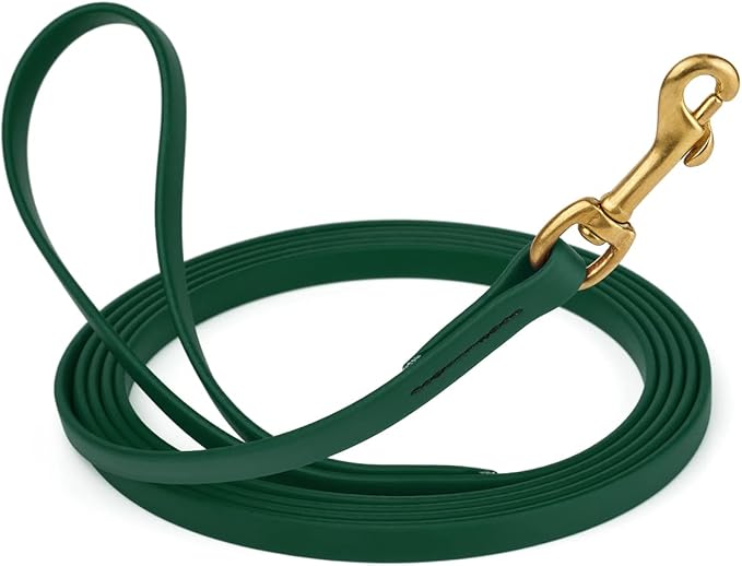 Viper K9 Biothane Working Dog Leash Waterproof Lead for Tracking Training Schutzhund Dog Sport & Search - Odor-Proof Long Line with Solid Brass Snap for Puppy Medium and Large 1/2" x 20ft Hunter Green