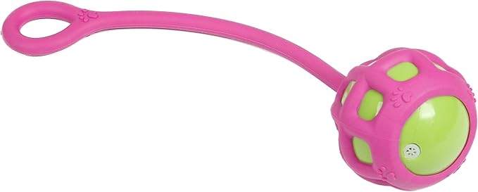 Pet Life ® 'Tug-O-Warp' Fling and Tugging Squeaker Ball Durable TPR Fetch and Chew Dog Toy