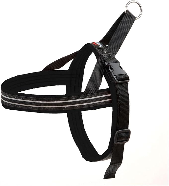 ComfortFlex Sport Dog Harness – No-Choke, Fully Padded, Non-Chafing Harness with Control Handle – Reflective, Lightweight, Adjustable for Active Dogs – Medium, Raven Black