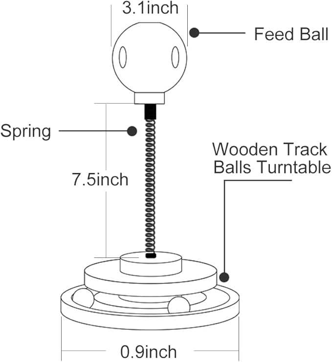 Marchul Cat Ball Toy with Treat Ball, Kitten Treat Dispenser with Roller Track Catnip Balls, Interactive Cat Toys Wooden for Indoor Kitten, Food Toy with Automatic Slow Feeder