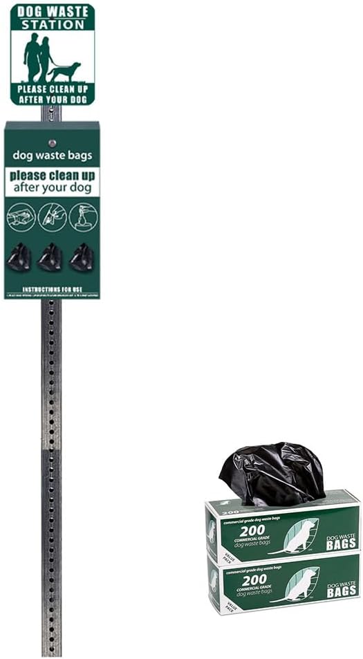 ZERO WASTE USA - Rust Proof Aluminum Mini Dog Waste Station - Free 400 Waste Roll Bags - 10-Year Warranty - Over 500k Sold in USA (Green)