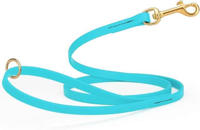 Viper Biothane K9 Working Dog Leash Waterproof Lead for Tracking Training Schutzhund Odor-Proof Long Line with Solid Brass Snap for Puppy Medium and Large Dogs 4ft, Sky Blue