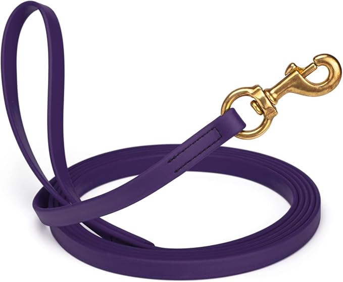 Viper K9 Biothane Working Dog Leash Waterproof Lead for Tracking Training Schutzhund Dog Sport & Search - Odor-Proof Long Line with Solid Brass Snap for Puppy Medium and Large 5/8" x 15ft VioletPurple