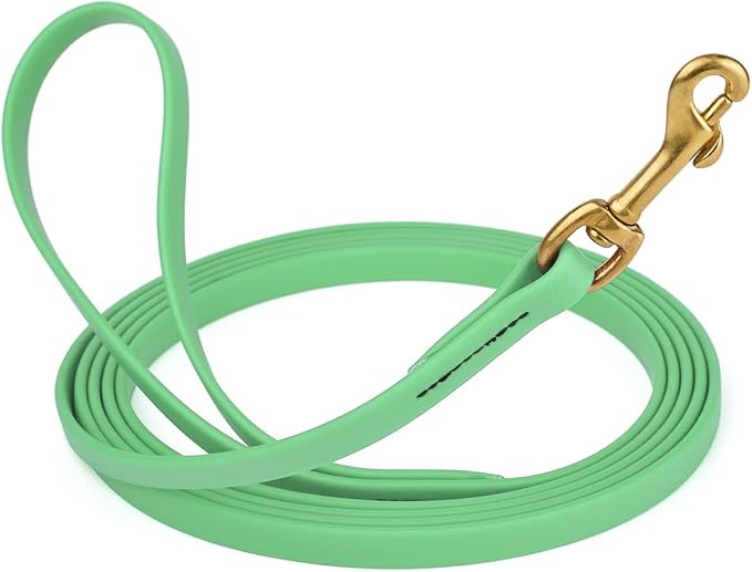 Viper K9 Biothane Working Dog Leash Waterproof Lead for Tracking Training Schutzhund Dog Sport & Search - Odor-Proof Long Line with Solid Brass Snap for Puppy Medium Large 1/2" x 10ft Sea Foam Green