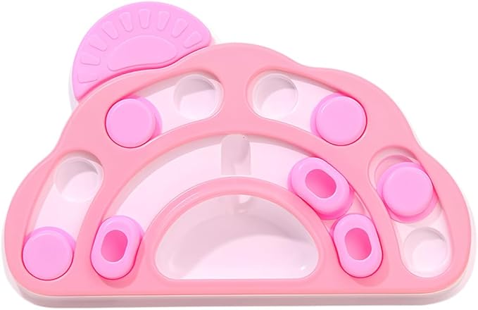 Pet Puzzle Dispensing Slow Feeder Cat Puzzle Toys for IQ Training & Mental Enrichment, Interactive Toys for Small Medium Cats and Dog, Puppy Treat for Fun Feeding Toy (Pink Clouds Shape)