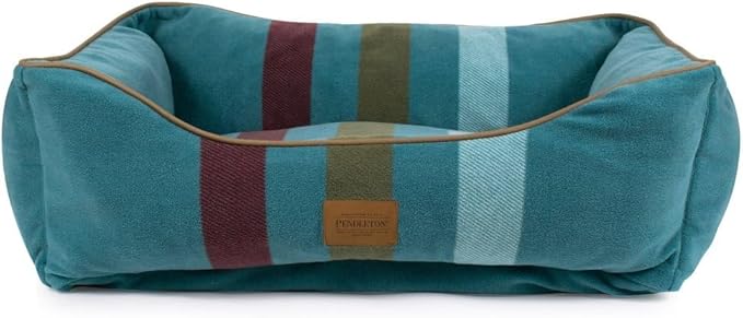 Pendleton Fleece Kuddler Dog Bed - Cabin Stripe Shale, M