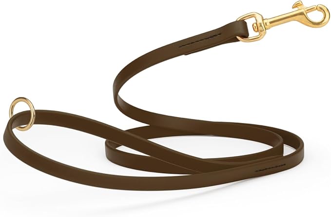 Viper Biothane K9 Working Dog Leash Waterproof Lead for Tracking Training Schutzhund Odor-Proof Long Line with Solid Brass Snap for Puppy Medium and Large Dogs 6ft, Dark Chocolate Brown