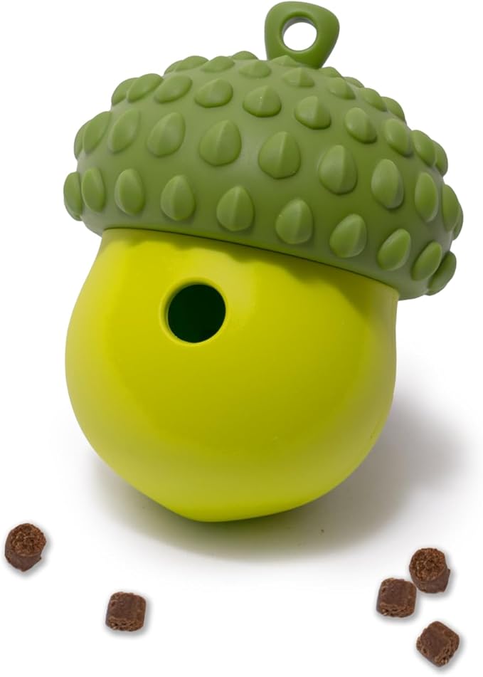 POPUPJOYS Interactive Treat Dispensing Dog Toys for Mental Stimulation & Healthy Eating | Enrichment Treat Toy with Detachable Lid for All Dog Sizes | Food-Grade Silicone, Dishwasher Safe (Green)