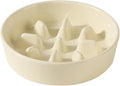 Ceramic 0.9 Cup Dog Bowl Slow Feeder, 6.1inch Slow Pet Food Dish for Small Dog and Cat, Stop Bloat, Preventing Choking(Single Bowl, Beige)