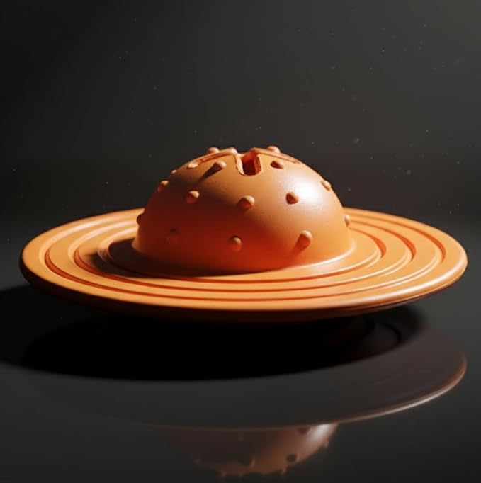 Eco Rubber Chuck & Treat Sky Saucer - Orange - Long Lasting Dog Chew Toys for Aggressive Chewers Strong Dog Toy for Dogs Durable Puppy Toys