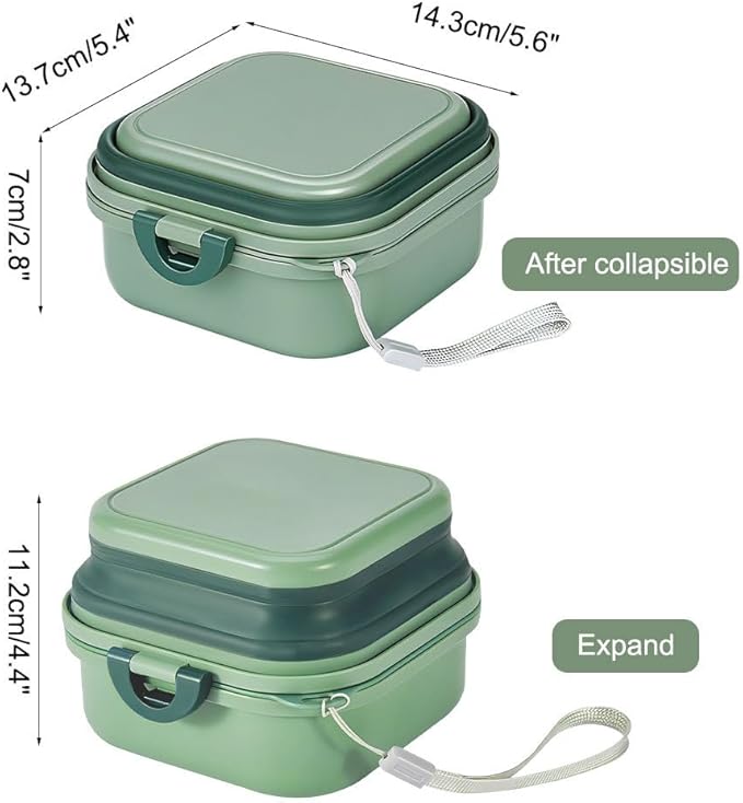 DONGKER 2 in 1 Collapsible Dog Bowl,400ml Travel Dog Food Bowl with Lid & Nylon Lanyard for Dogs Cats Walking Hiking Camping Traveling