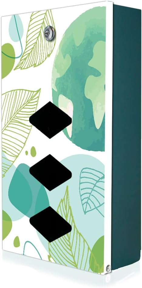DISPENSE-ART™ collection "Watercolor Earth" - Custom UV printed design on rust-proof aluminum 7' dog waste station with 400 dog waste roll bags