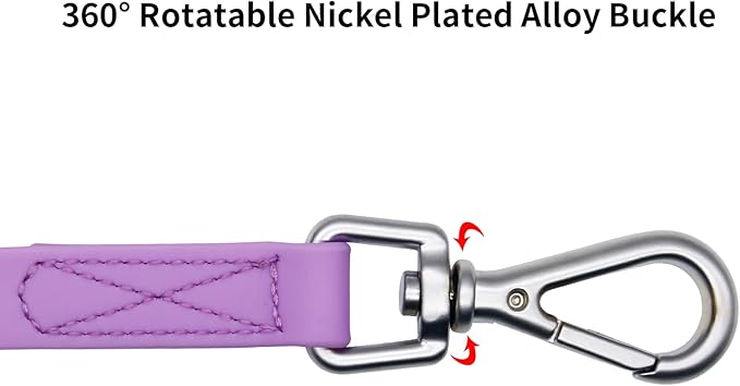 Waterproof Dog Training Leash 50FT 30FT 15FT 10FT 5FT Heavy Duty Recall Long Lead for Large Medium Small Dogs (15FT, Purple)
