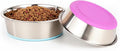 Deep Stainless Steel Non-Skid Dog and Food Bowls, Each Holds Up to 16 Cups, Set of 2 Packs(10.2 x 3.2 Inches)