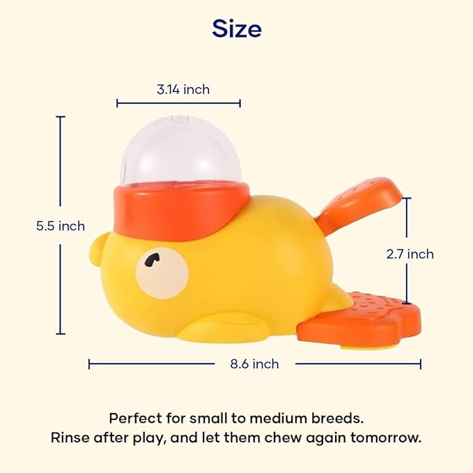 Interactive Duck Toy – Treat Dispenser for Dogs & Cats | Slow Feeder Puzzle Toy | Mental Stimulation & IQ Training