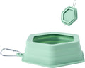 No Splash Dog Travel Bowls for Cars, Spill Proof Collapsible Dogs Water and Food Feeder Dispenser Integrated Molding Portable Cat Dish for Pet Vehicle Road Trips (Morandi Green)