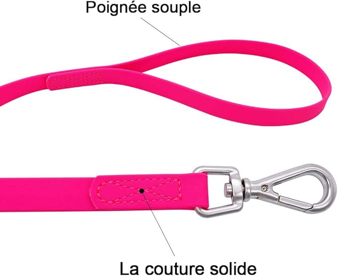 Waterproof Dog Training Leash 50FT 30FT 15FT 10FT 5FT Heavy Duty Recall Long Lead for Large Medium Small Dogs (50FT, Pink)