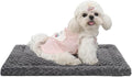 Washable Dog Bed Mat Pet Crate Pad Soft Fluffy Pet Kennel Beds Dog Sleeping Mattress for Large Jumbo Medium Small Dogs, 21 x 13 Inch, Gray
