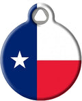 Dog Tag Art Texas Lone Star Personalized State Flag Pet ID Tag for Dogs and Cats, Silent Dog Tag with Customized Identification Information - Large 1.25" Diameter