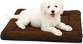 Dog Crate Pad Washable, Plush Anti-Slip Crate Mat for Medium Dogs, Cushioned Kennel Pad for Metal Dog Kennels, 30 x 20 Inch, Brown