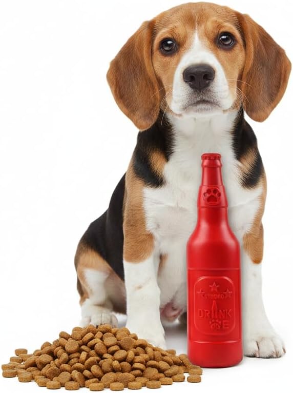 Wine Bottle Dog Toy, Cute Dog Toys for Aggressive Chewers, Bottle Chew Toys for Dogs, Interactive Dog Toys for Large/Medium/Small Dogs to Keep Busy, Dog Swimming Toys