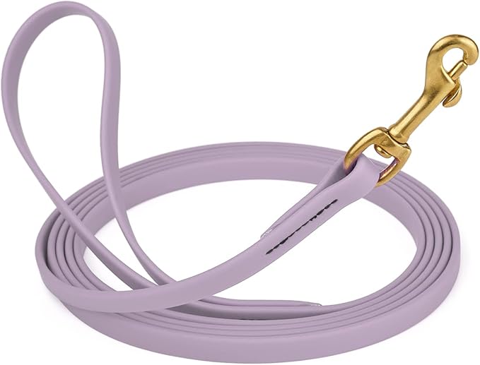 Viper K9 Biothane Working Dog Leash Waterproof Lead for Tracking Training Schutzhund Dog Sport & Search - Odor-Proof Long Line with Solid Brass Snap for Puppy Medium Large 1/2" x 33ft Pastel Purple