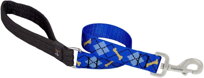 LupinePet Originals 1" Dapper Dog 2-Foot Traffic Lead/Leash for Medium and Larger Dogs