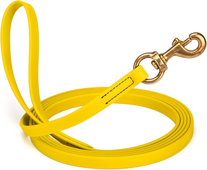 Viper K9 Biothane Working Dog Leash Waterproof Lead for Tracking Training Schutzhund Dog Sport & Search - Odor-Proof Long Line with Solid Brass Snap for Puppy Medium and Large 5/8" x 10ft Lemon Yellow