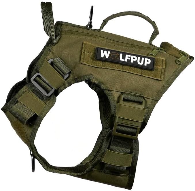 Tactical Dog Vest Harness (OD Green, Medium)