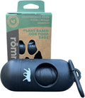 Compostable Dog Poop Bags with Balck Dispenser, Plant-Based, TUV Certified, Unscented, Leak-Proof, 7 Rolls, 105 Bags, Black