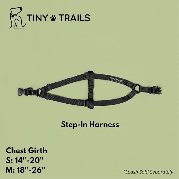Step-in Dog Harness for Medium Sized Breeds – Adjustable No-Pull Soft Vest, Secure, Lightweight & Comfortable Premium Nylon, Black (Medium – 18"-26" Chest Girth)