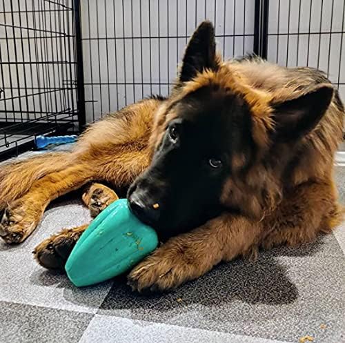 Chew King by Mammoth Premium Treat Dispensing Dog Toy, Durable Natural Rubber Chew Toy, Safety Air Vent, Interactive Enrichment Toy for Aggressive Chewers, XL Pack of 2- Teal