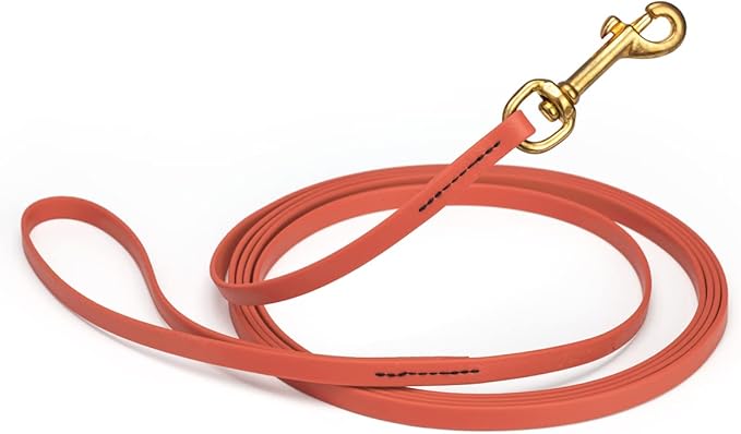 Viper K9 Biothane Working Dog Leash Waterproof Lead for Tracking Training Schutzhund Dog Sport & Search - Odor-Proof Long Line with Solid Brass Snap for Puppy Medium and Large 3/8" x 20ft Coral