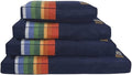 Pendleton Crater Lake National Park Napper Dog Bed – Size Small (28" x 20" x 4") - Washable Fleece Cover, Durable Cotton Canvas Bottom, Blue with Multicolor Stripes